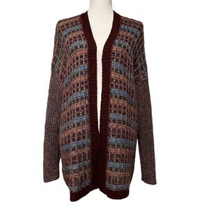 SOFT SURROUNDINGS WOMENS OPEN COLORFUL WAFFLE CARDIGAN SIZE S/M